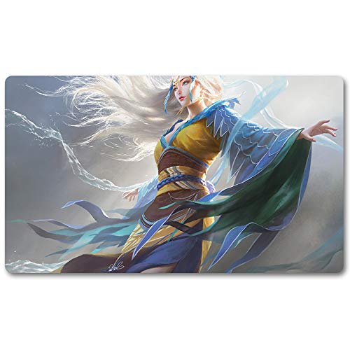 MU YANLING Sky Dancer,DE - Brettspiel MTG Spielmatten+Kostenlose wasserdichte Tasche,TCG Card Game Table Mat Größe 60X35CM, Mouse Pad kompatibel mit Digimon MTG TCG CCG RPG von Four leaves