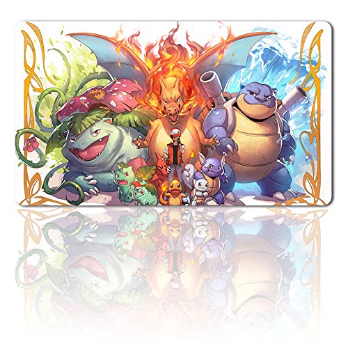 Four leaves PTCG Board Game Play Mat, Trading Card Game PTCG, with Card Zones, Mouse Mat, Size 60 x 35 cm, Suitable for PTCG CCG von Four leaves