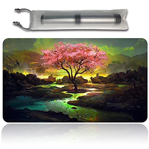 Four leaves Pink Tree - MTG Spielmatten+Kostenlose wasserdichte Tasche,MTG Playmate Table Mat, MTG Mouse Pad,Dustproof and Waterproof for Supporting MTG Combat von Four leaves
