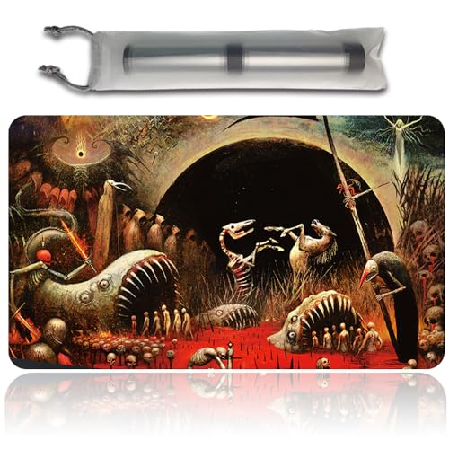 MTG Spielmatten+Kostenlose wasserdichte Tasche,MTG Playmate Table Mat Größe 60X35CM, MTG Mouse Pad Kompatibel Mit MTG TCG CCG RPG (Damnation) von Four leaves