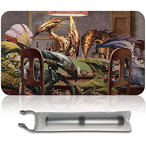 Brettspiel MTG Spielmatten+Kostenlose wasserdichte Tasche,TCG Card Game Table Mat Größe 60X35CM Mouse Pad Kompatibel Mit MTG TCG (Slivers Playing Poke) von Four leaves