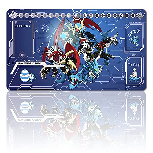 Trading Card Game Playmat DTCG Playmat Free Waterproof Bag Table Mats Game Size 60 x 35 cm Mouse Pad Compatible for Digimon TCG CCG RPG (70957016) von Four leaves