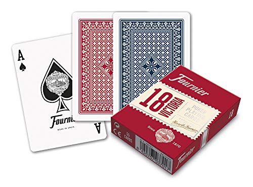 Fournier F21642 Poker 18 Kartenspiel, rot oder blau Fournier F21642 Poker 18 Kartenspiel, rot oder blau von Fournier