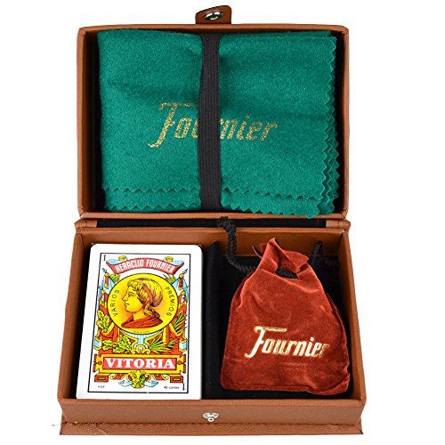 Fournier Mus 10023417 in Lederetui, ideales Geschenkset, Braun, spanisches Kartenspiel, Matte und Liegeplätze, ab 14 Jahren. Fournier Mus 10023417 in Lederetui, ideales Geschenkset, Braun, spanisches Kartenspiel, Matte und Liegeplätze, ab 14 Jahren. von Fournier