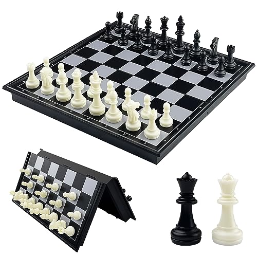 Fousenuk Schachbrett Magnetisch, Einklappbar Schachspiel Hochwertig, Reiseschach Figuren, Chess Board, Schachset, Schachfiguren für Kinder und Erwachsene 25 × 25 cm Schwarz/Weiß Fousenuk Schachbrett Magnetisch, Einklappbar Schachspiel Hochwertig, Reiseschach Figuren, Chess Board, Schachset, Schachfiguren für Kinder und Erwachsene 25 × 25 cm Schwarz/Weiß von Fousenuk