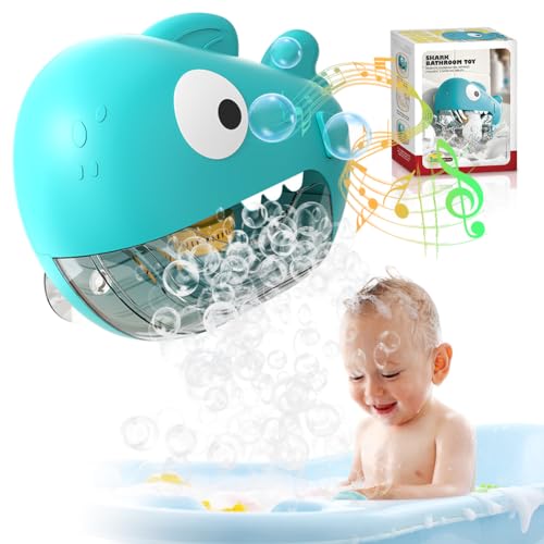 Badewannenspielzeug Badespielzeug Baby Schaummaschine Badewanne mit Musik Automatischer Haie Badewanne Spielzeug mit 1000+ Blasen pro Minute Wasserspielzeug Badespielzeug von Fouvin
