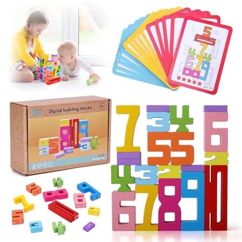 Fouvin 20 Stück Number Blocks, Wooden Number Building Blocks, Sensorische Ziffernklötze, 1-10 Ziffernspiel Gleichgewichtswettbewerb, Montessori Spielzeug ab 3 Jahre, Geschenk für Jungen und Mädchen Fouvin 20 Stück Number Blocks, Wooden Number Building Blocks, Sensorische Ziffernklötze, 1-10 Ziffernspiel Gleichgewichtswettbewerb, Montessori Spielzeug ab 3 Jahre, Geschenk für Jungen und Mädchen von Fouvin