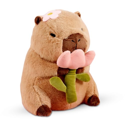 Fouvin Capybara Plüschtier, Capybara Plüsch Kuscheltier mit Brot Stofftier, Kawaii Capybara Plüsch Kissen Spielzeug Wasserschwein Wurfkissen Geschenk für Kinder Jungen Mädchen 5+ Jahre (Blumen) Fouvin Capybara Plüschtier, Capybara Plüsch Kuscheltier mit Brot Stofftier, Kawaii Capybara Plüsch Kissen Spielzeug Wasserschwein Wurfkissen Geschenk für Kinder Jungen Mädchen 5+ Jahre (Blumen) von Fouvin