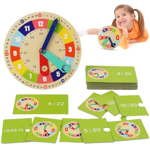 Lernuhr Für Kinder, Montessori-Spielzeug Uhr Für Kleinkinder, Unterrichtszeit, Pädagogisches Spielzeug Lernuhr Für Kinder, Montessori-Spielzeug Uhr Für Kleinkinder, Unterrichtszeit, Pädagogisches Spielzeug von Fouvin