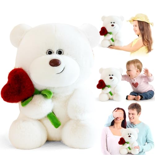 Teddybär Plüschbär mit Herz Rose, 28cm Plüsch-Bär,Teddy mit Liebe,Teddybären Rose Stofftier Spielzeug Dekozimmer,Plüschtier Kuscheltier Schmusetier Geschenke für Kinder Mädchen,Geburtstag,Valentinstag Teddybär Plüschbär mit Herz Rose, 28cm Plüsch-Bär,Teddy mit Liebe,Teddybären Rose Stofftier Spielzeug Dekozimmer,Plüschtier Kuscheltier Schmusetier Geschenke für Kinder Mädchen,Geburtstag,Valentinstag von Fouvin