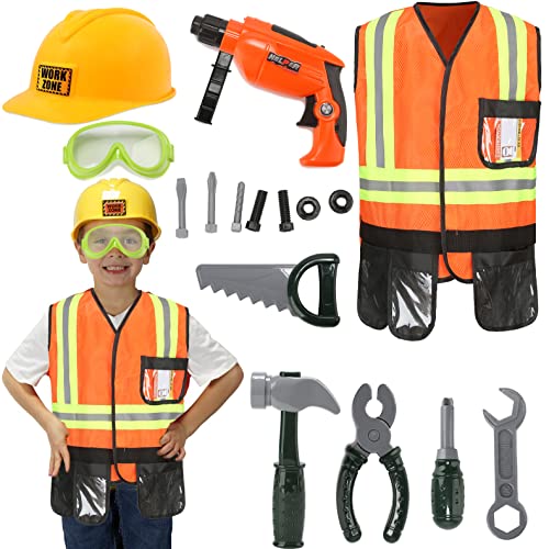 Bauarbeiter Kostüm Kinder Rollenspiel Werkzeug Spielzeug Set Bauarbeiterhelm Weste Werkzeug-Zubehör Halloween Karneval Weihnachten und Geburtstag für Jungen Mädchen Kleinkinder 3-7 Jahre FR012 Bauarbeiter Kostüm Kinder Rollenspiel Werkzeug Spielzeug Set Bauarbeiterhelm Weste Werkzeug-Zubehör Halloween Karneval Weihnachten und Geburtstag für Jungen Mädchen Kleinkinder 3-7 Jahre FR012 von Fover