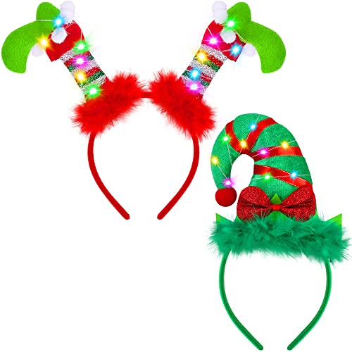 Fovths 2 Stück Weihnachts-LED-Stirnbänder, Weihnachts-Stirnbänder, beleuchtet, Kostüm, Kopfbedeckung, Zubehör, leuchtender Haarreifen für Weihnachten Fovths 2 Stück Weihnachts-LED-Stirnbänder, Weihnachts-Stirnbänder, beleuchtet, Kostüm, Kopfbedeckung, Zubehör, leuchtender Haarreifen für Weihnachten von Fovths