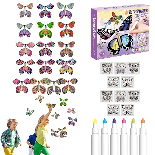 Foway Fliegendes Schmetterlingsspielzeug,Magische weiße Malschmetterlinge | Magischer Feenfliegender Schmetterling | Aufzieh-Schmetterlings-Spielzeugkarte, Schmetterlings-Aufzieh-Magie-Flugkarten für Foway Fliegendes Schmetterlingsspielzeug,Magische weiße Malschmetterlinge | Magischer Feenfliegender Schmetterling | Aufzieh-Schmetterlings-Spielzeugkarte, Schmetterlings-Aufzieh-Magie-Flugkarten für von Foway