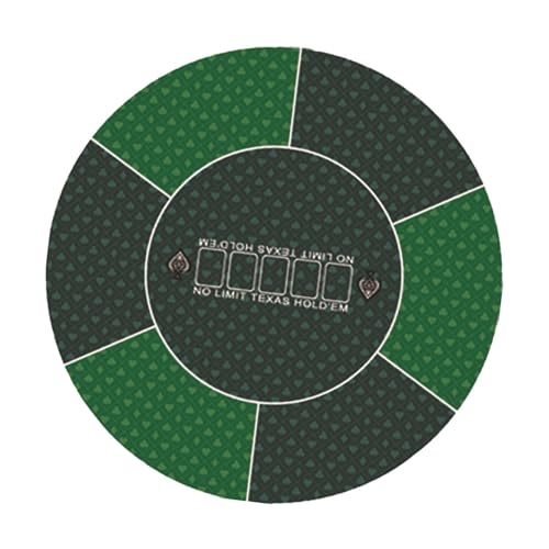 Foway rutschfeste Poker-Tischmatte | 23 x 23 Zoll Runde Pokermatte für Texas Hold'em | Tragbare Poker-Tischplatte, wasserdichte, Faltbare, grüne, Glatte Abdeckung für Kartenspiele überall von Foway