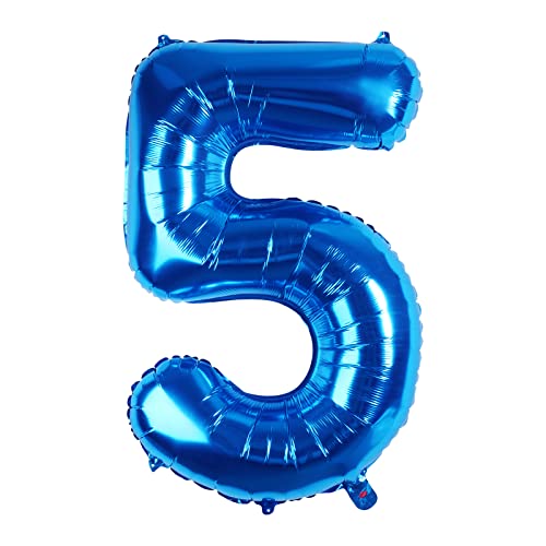 Fowecelt Folienballon Luftballon 5 Geburtstag: 5 Luftballons Zahl Geburtstagsdeko 5 Jahre Junge Kindergeburtstag Deko XXL 100cm Blau-Riesen Folienballon zum Geburtstag Fliegt mit Helium Fowecelt Folienballon Luftballon 5 Geburtstag: 5 Luftballons Zahl Geburtstagsdeko 5 Jahre Junge Kindergeburtstag Deko XXL 100cm Blau-Riesen Folienballon zum Geburtstag Fliegt mit Helium von Fowecelt