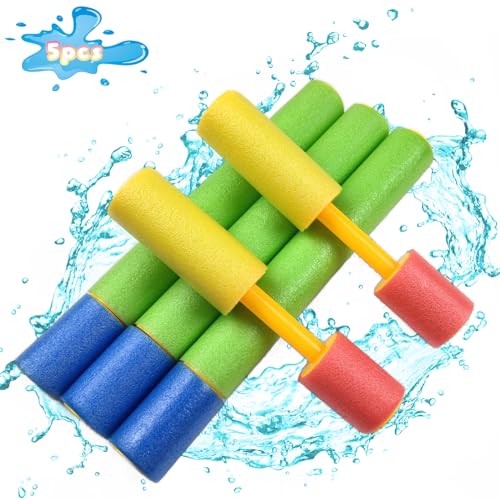 Wasserpistole Kinder Schaumstoff, 5 Stück Wasserpistolen für Kinder, Sommer Wasserspielzeug für Jungen und Mädchen, Wasserspritzpistole für Garten, Strand und Pool Wasserpistole Kinder Schaumstoff, 5 Stück Wasserpistolen für Kinder, Sommer Wasserspielzeug für Jungen und Mädchen, Wasserspritzpistole für Garten, Strand und Pool von Fox·Bunny