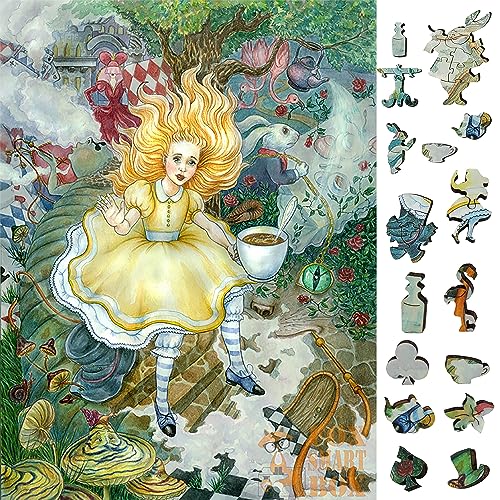 Wooden Рuzzle for adults with uniquely shaped pieces - Made in USAby FoxSmartBox - 250 Pieces - Alice 's Fantasies Wooden Рuzzle for adults with uniquely shaped pieces - Made in USAby FoxSmartBox - 250 Pieces - Alice 's Fantasies von FoxSmartBox