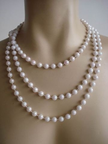 Foxxeo 20er Jahre Perlenkette für Damen 180cm für Charleston Kostüm Fasching Karneval von Foxxeo