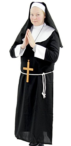 Deluxe Damen Nonnen Kostüm Kirche Nonnen KOSTÃœM Kloster Klosternonne Gr. M - XXXXL, GröÃŸe:XXL (XXL) von Foxxeo