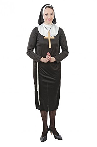 Foxxeo 10000 | Kostüm Nonne für Damen Gr. S - XXXXL, Größe:L von Foxxeo