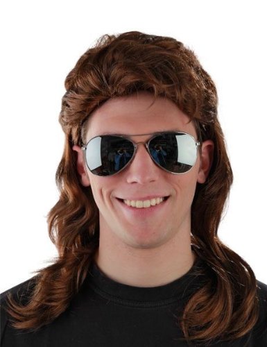 2er Spar-Set - Vokuhila Perücke + Sonnenbrille - braune Vokuhila Perücke für Herren und Pilotenbrille zu Fasching Karneval - braun Fokuhila Proll Perücken Bad Taste Party 2er Spar-Set - Vokuhila Perücke + Sonnenbrille - braune Vokuhila Perücke für Herren und Pilotenbrille zu Fasching Karneval - braun Fokuhila Proll Perücken Bad Taste Party von Foxxeo