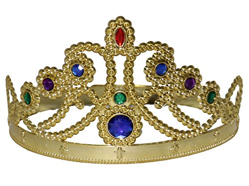 Foxxeo goldene Krone für Kinder König Königin Prinzessin Gold mit Steinen Prinz Prinzessin Jungen Mädchen Karneval Fasching von Foxxeo