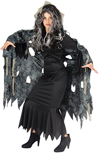 Schwarz Grauer Fetzen Umhang mit Kapuze für Erwachsene Halloween Kostüme Herren Geister Kostüm Hexen Fasching Damen Karneval Schwarz Grauer Fetzen Umhang mit Kapuze für Erwachsene Halloween Kostüme Herren Geister Kostüm Hexen Fasching Damen Karneval von Foxxeo