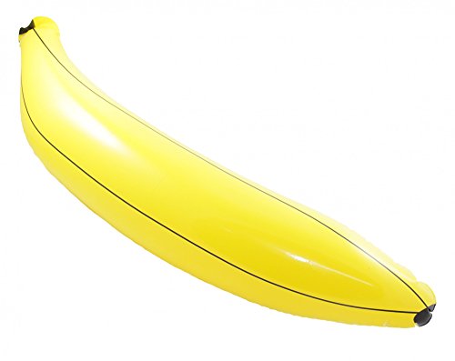 Foxxeo riesige aufblasbare Banane Karneval Fasching Party AFFE Zubehör gelb ca. 90 cm von Foxxeo