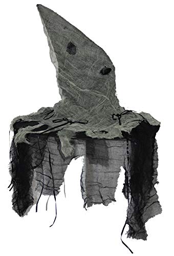 lodderiger Hexenhut schwarz grau Stofffetzen Hut Zombie Hexe Fetzen Halloween von Foxxeo