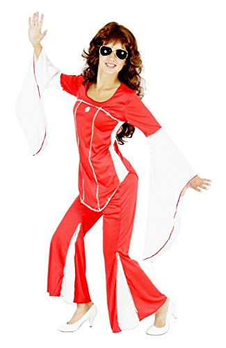Foxxeo 40113 | 70er Jahre Kostüm Disco Damenkostüm Super Trooper, Größe:M von Foxxeo
