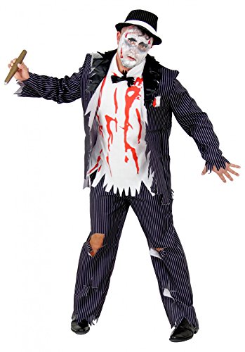 Foxxeo Zombie Gangster Kostüm für Herren - Größe M bis XXXL - zu Halloween und Fasching Karnbeval Horror, Größe:L von Foxxeo