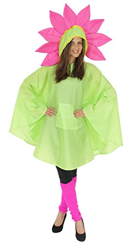 Foxxeo Blume Party Poncho für Damen und Herren zu Karneval Fasching Party Regen Schnelles Kostüm von Foxxeo