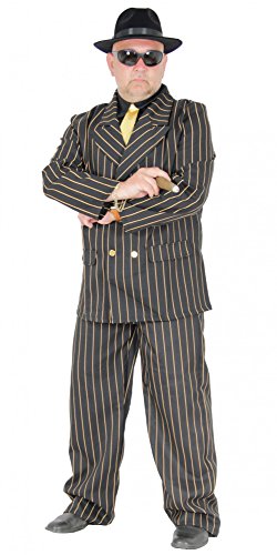 Foxxeo Mafia Boss Gangster Anzug für Herren Kostüm Karneval Fasching 20er Jahre Party Größe L von Foxxeo
