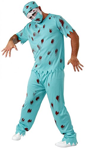 Foxxeo Zombie Arzt Kostüm für Erwachsene zu Halloween Chirurg Fasching Karneval Herren Kostüme Größe L von Foxxeo