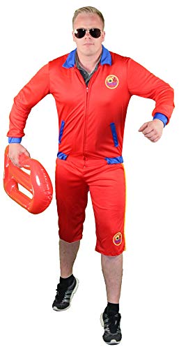 Foxxeo rotes Rettungsschwimmer Kostüm für Herren - Größe M bis XL - Bademeister Lifeguard Größe Fasching Karneval Größe XXL von Foxxeo
