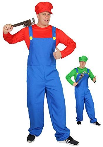 Foxxeo 40251 I rotes Super Klempner Kostüm für Herren zu Karneval und Fasching, Größe:M von Foxxeo