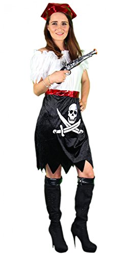 Foxxeo 40281 Piratenkostüm Kostüm Pirat für Damen Piratin Freibeuter Seeräuberkostüm S - XL, Größe:M von Foxxeo