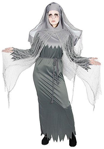 Foxxeo besessene Nonne Geister Zombie Kostüm für Damen - Größe S-XXXL - Halloween Fasching Karneval Größe M von Foxxeo