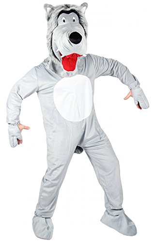 Foxxeo Wolf Kostüm für Erwachsene mit großem Kopf böser Wollfskostüm Maskottchen Overall Tierkostüm Damen Herren Damenkostüm Herrenkostüm Fasching Motto Party Größe M von Foxxeo