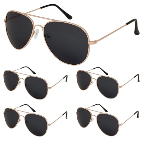 Foxxeo 5er Set Pilotenbrillen - Kupfer Party Sonnenbrillen mit schwarzen Gläsern Accessoire für 80er Jahre, Junggesellenabschied, Karneval Foxxeo 5er Set Pilotenbrillen - Kupfer Party Sonnenbrillen mit schwarzen Gläsern Accessoire für 80er Jahre, Junggesellenabschied, Karneval von Foxxeo