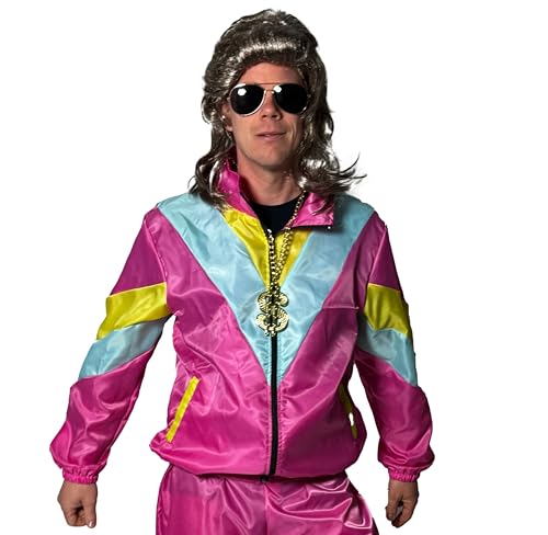Foxxeo 80er Jahre Kostüm Trainingsjacke für Herren - Größe S-XXXXL, Größe:M von Foxxeo