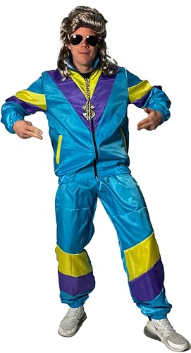 Foxxeo 80er Jahre Trainingsanzug Kostüm für Herren, Größe:XXXL von Foxxeo