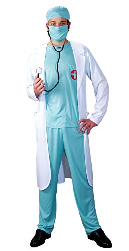 Foxxeo Arzt Kostüm für Erwachsene - Chirurg Herren Arztkittel Damen Doktor OP Kittel Arztverkleidung Größe M-L von Foxxeo