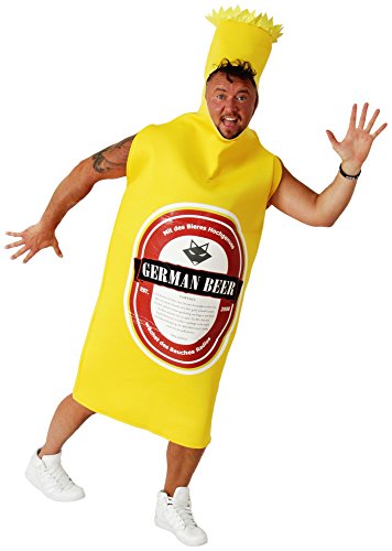 Lustiges gelbes Bier Flaschen Kostüm für Herren Bierflasche für Junggesellenabschied JGA Fasching Karneval Größe M-L Lustiges gelbes Bier Flaschen Kostüm für Herren Bierflasche für Junggesellenabschied JGA Fasching Karneval Größe M-L von Foxxeo