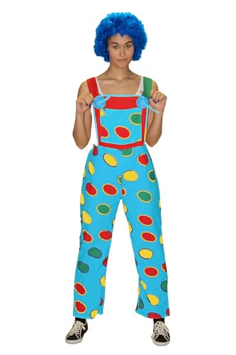 Foxxeo Blaue Clown Latzhose Clown Kostüm Zirkus Narr für Damen S - XXXL, Größe:L/XL Foxxeo Blaue Clown Latzhose Clown Kostüm Zirkus Narr für Damen S - XXXL, Größe:L/XL von Foxxeo