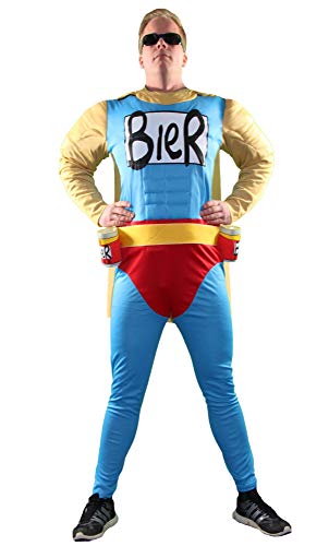 Foxxeo Das Biermann Helden Kostüm für echte Männer - GröÃŸe S-XXXL - für Karneval Fasching Junggesellenabschied JGA GröÃŸe XXL von Foxxeo