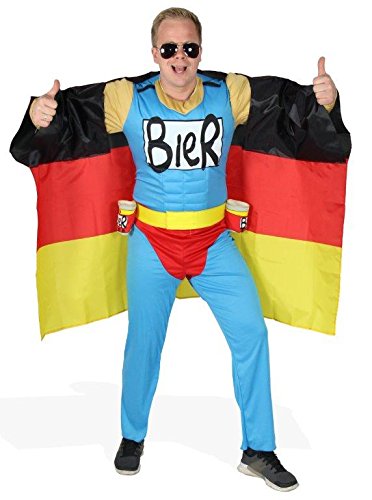 Foxxeo Das Deutschland Fussball Fan Kostüm - Biermann Comic Helden Kostüm für richtige Fans Größe M Foxxeo Das Deutschland Fussball Fan Kostüm - Biermann Comic Helden Kostüm für richtige Fans Größe M von Foxxeo