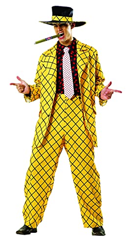Foxxeo Gelb kariertes Zuhälter Kostüm für Herren - Größe M-XL - für Fasching Karneval Junggesellenabschied - Größe: XL von Foxxeo