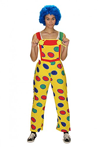 Foxxeo Gelbe Clown Latzhose mit bunten Punkten für Damen Clownhose lustiges Kostüm für Fasching Karneval Motto-Party Größe L-XL Foxxeo Gelbe Clown Latzhose mit bunten Punkten für Damen Clownhose lustiges Kostüm für Fasching Karneval Motto-Party Größe L-XL von Foxxeo