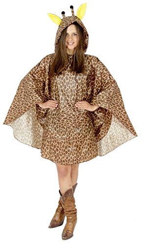 Foxxeo Giraffen Party Poncho für Damen und Herren zu Karneval Fasching Party Regen Schnelles Kostüm von Foxxeo